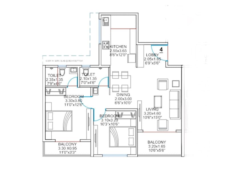 Floor plan of Balaji Oriana World — photo gallery, images, brochure, amenities, cost sheet, price breakup, availability details, RERA number, RERA certificate, possession date, layout plan, logo, floor plan, master plan, and location map showcasing project highlights and features.